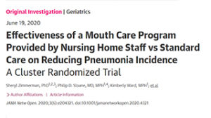 Article mouth care and pneumonia in nursing homes