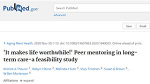 Article peer mentoring in long term care