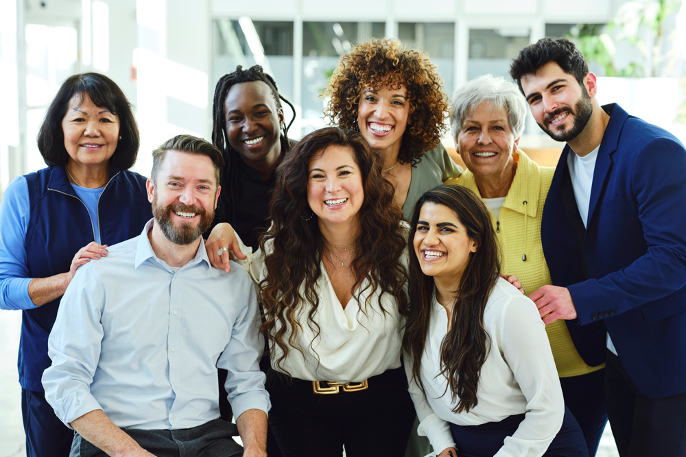 group of diverse people smiling